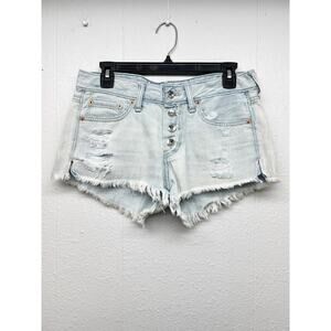 Abercombie & Fitch Low Rise Distressed Button Fly Cut Off Shorts Women 26 Cotton
